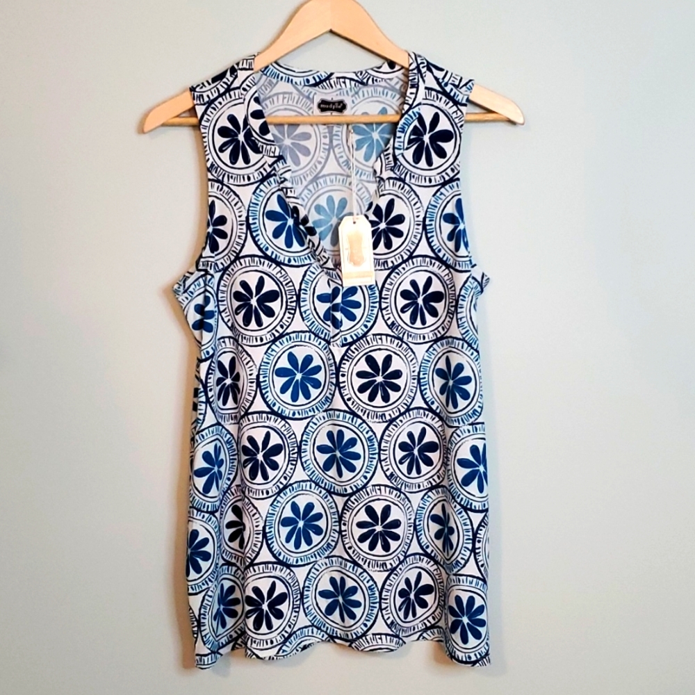 Mudpie Piper Jersey tunic blue -medium